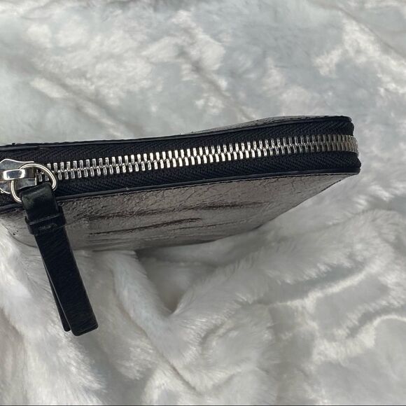 Alexander McQueen MCQ  metallic cracked leather wallet /clutch